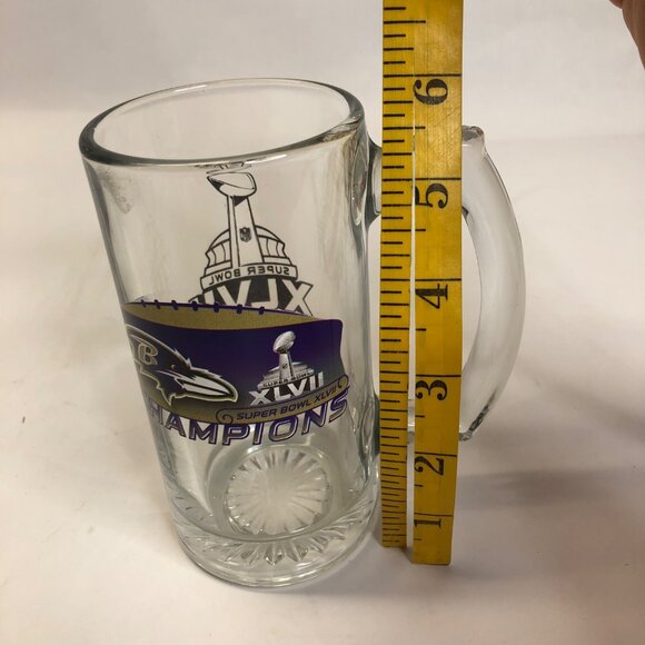 Baltimore Ravens Super Bowl‎ 47 XLVII Champs Champion 6" Pint Glass - Picture 9 of 9